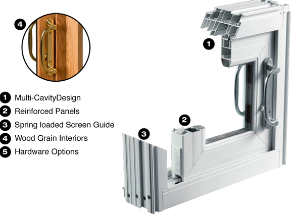 Cross section of siding door frame